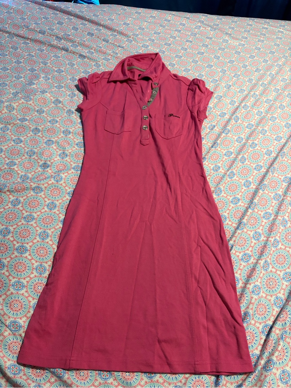 Guess Fuchsia Polo Midi Dress